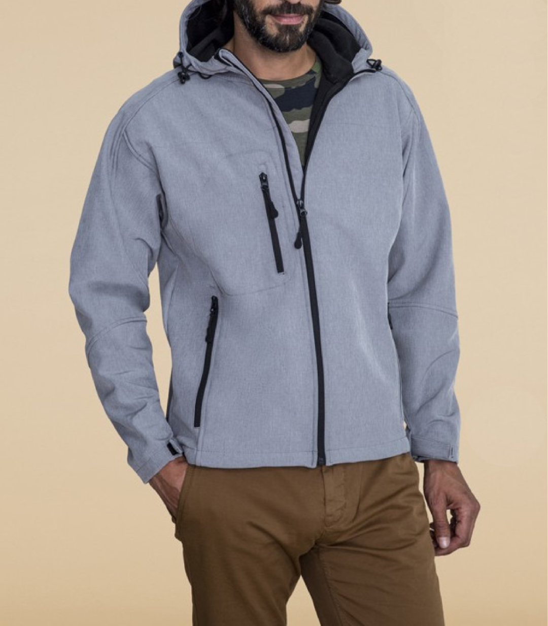 Casaco Homem Softshell com capuz ajustável - Angeja